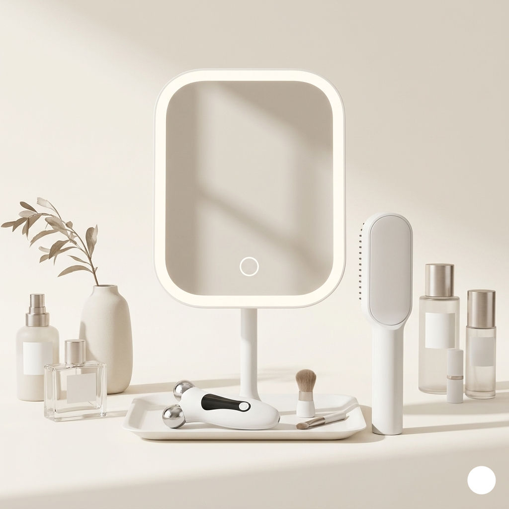 Miroir LED Tricolore – Maquillage Parfait en Toute Lumière