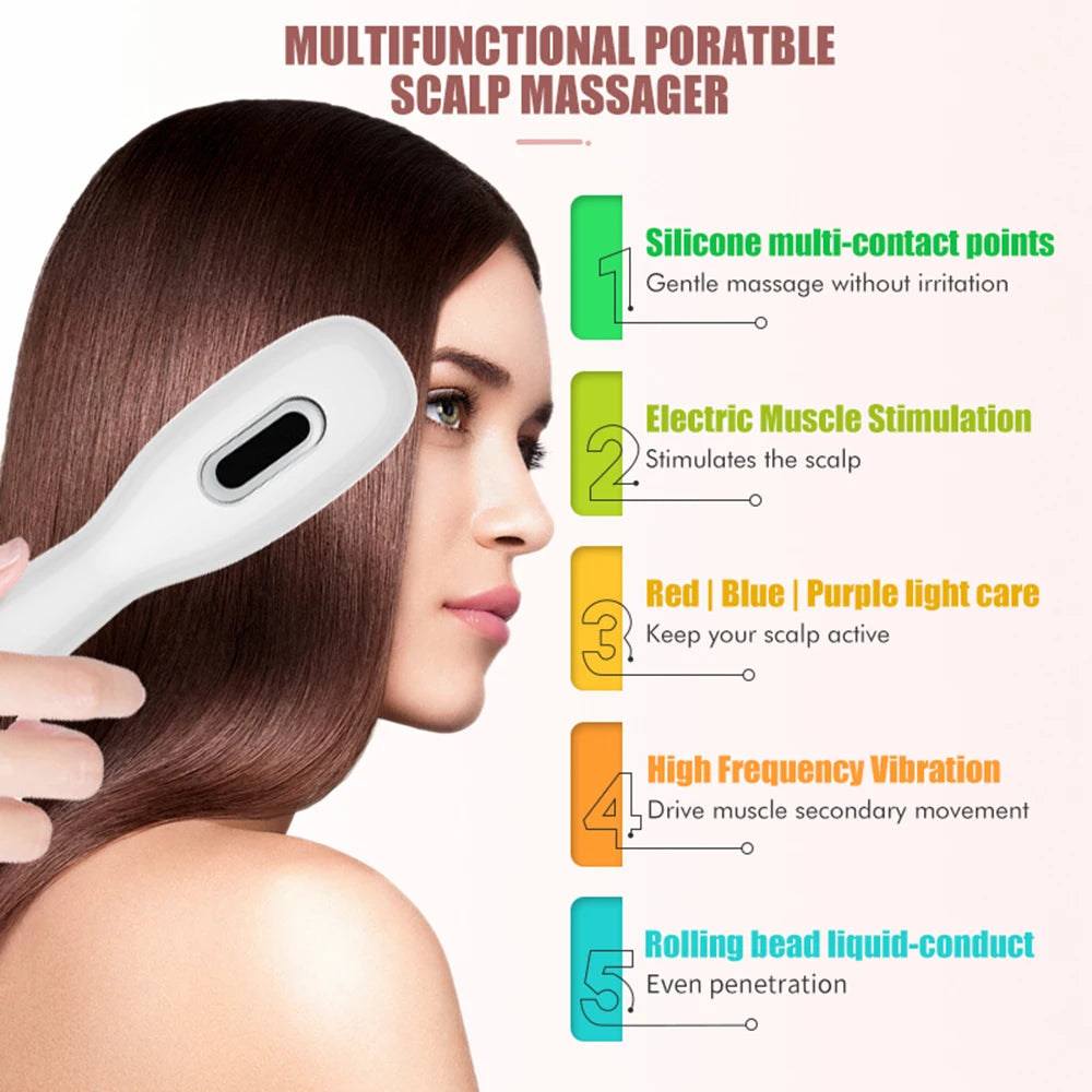 Brosse EMS Cuir Chevelu LED – Soin & Repousse - vue 3